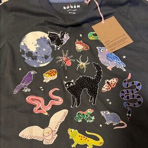 New Mini Boden Kids Animal Graphic Tee - Dark Gray 4-5T